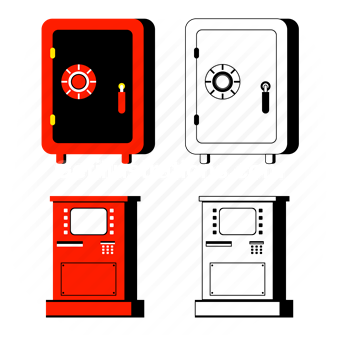 safe, vault, protection, atm, machine